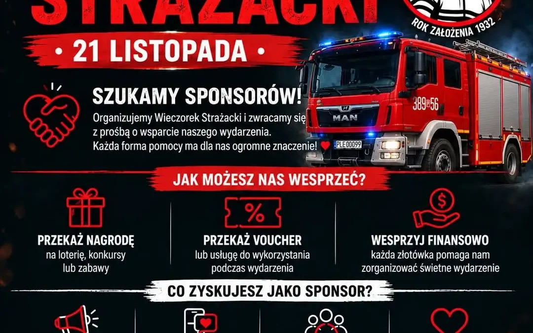 OSP Wijewo organizuje Wieczorek Strażacki i szuka sponsorów