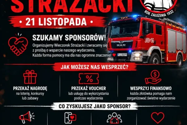 OSP Wijewo organizuje Wieczorek Strażacki i szuka sponsorów