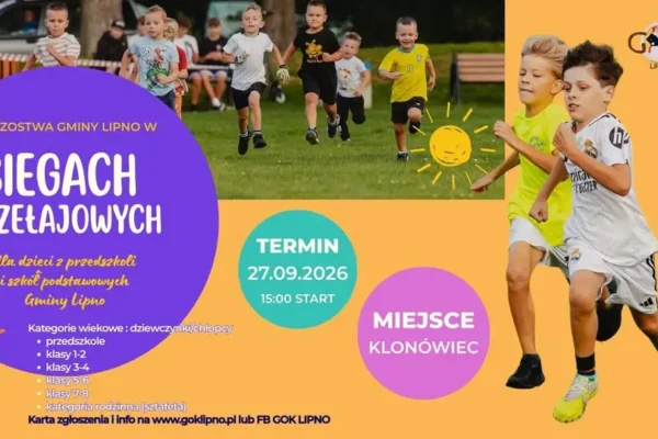 Mistrzostwa Gminy Lipno w Biegach Przełajowych – 27 września w Klonówcu