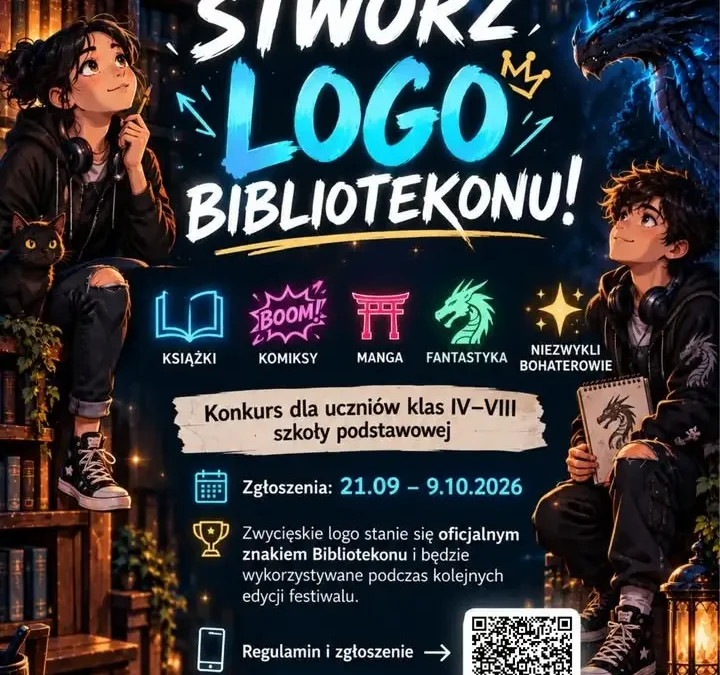 Konkurs na logo Bibliotekonu – festiwalu fantastyki dla uczniów klas IV–VIII