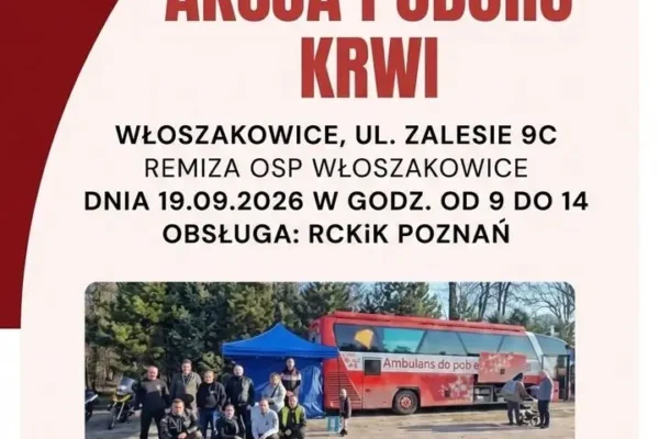 Akcja poboru krwi we Włoszakowicach – dziś przy remizie OSP