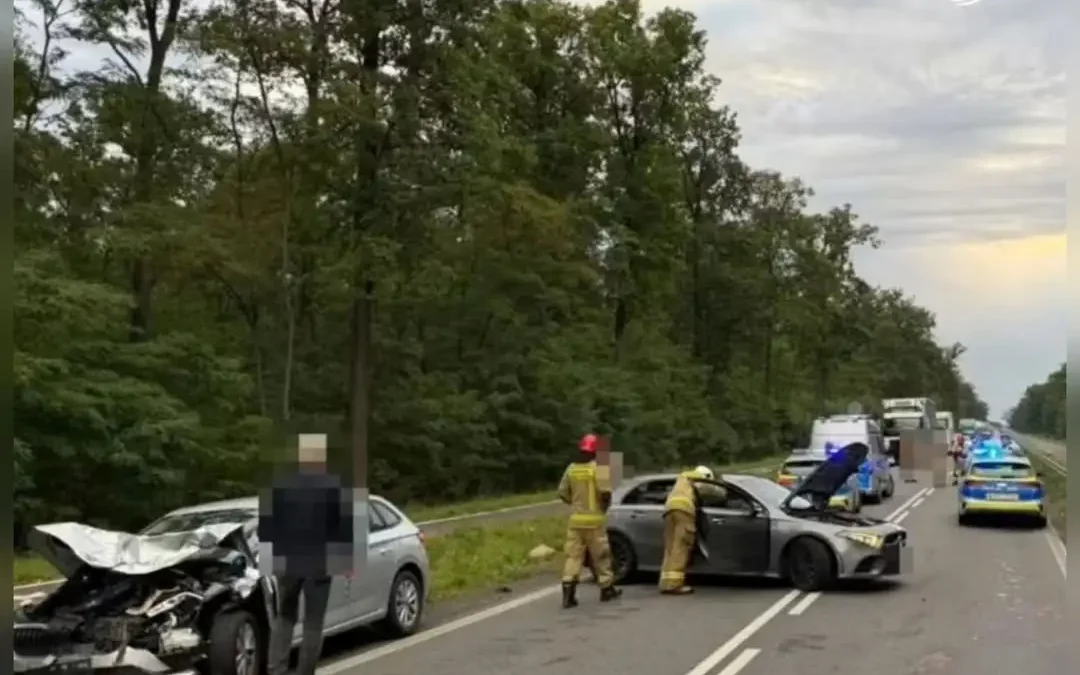 Wypadek na DK12 między Garzynem a Kąkolewem – trzy auta osobowe, strażacy zawróceni z miejsca zd zdarzenia