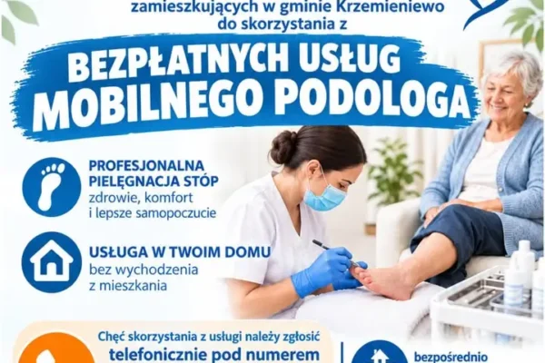 Bezpłatna pomoc podologa dla seniorów 60+ z gminy Krzemieniewo