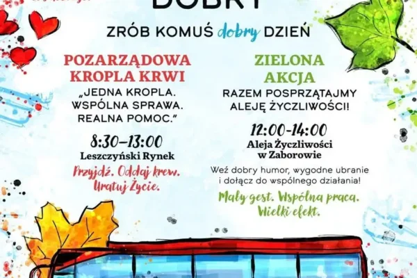 Dziś na leszczyńskim Rynku: akcja oddawania krwi i Festiwal Dobra