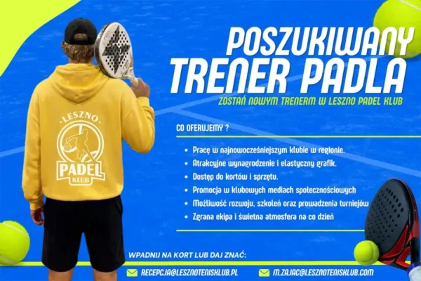 Leszno szuka trenera padla – klub tenisowy rozwija sekcję