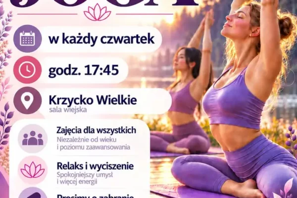 Bezpłatna joga w Krzycku Wielkim – ruszają zajęcia dla wszystkich mieszkańców