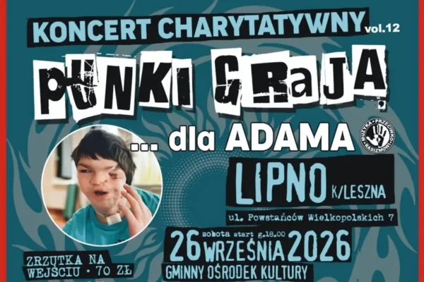 Lipno: koncert charytatywny „Punki Grają dla Adama” zebrał 16 900 zł na rehabilitację