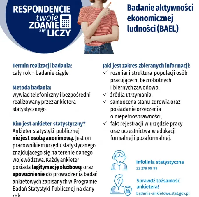 GUS prowadzi w gminie Lipno Badanie Aktywności Ekonomicznej Ludności – mieszkańcy mogą spodziewać się ankieterów