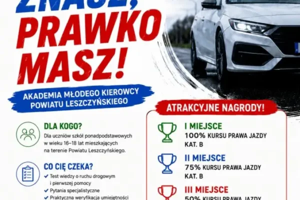 Powiat Leszczyński zaprasza młodych do konkursu o przepisach drogowych