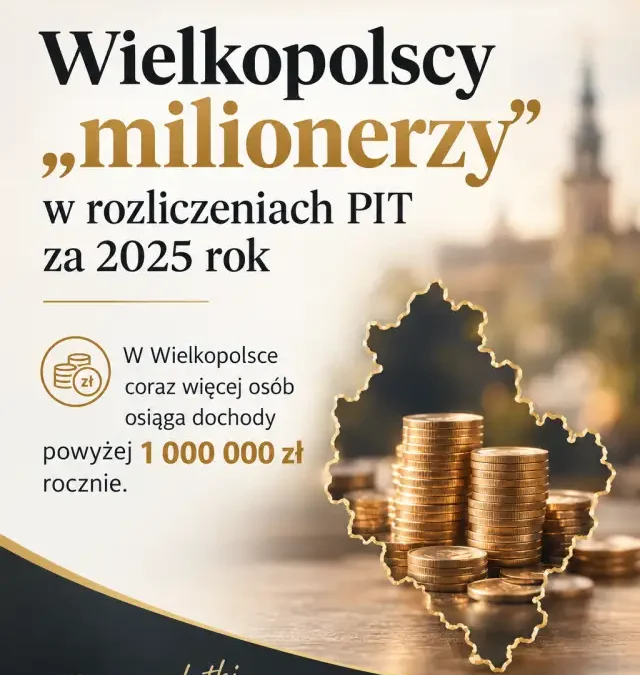Prawie 4 tysiące wielkopolskich podatników z dochodem ponad miliona złotych