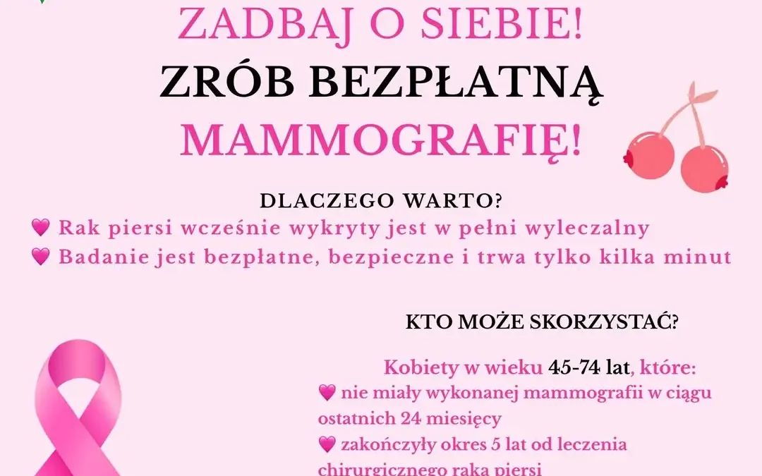 Październik miesiącem profilaktyki raka piersi – bezpłatna mammografia w Lesznie