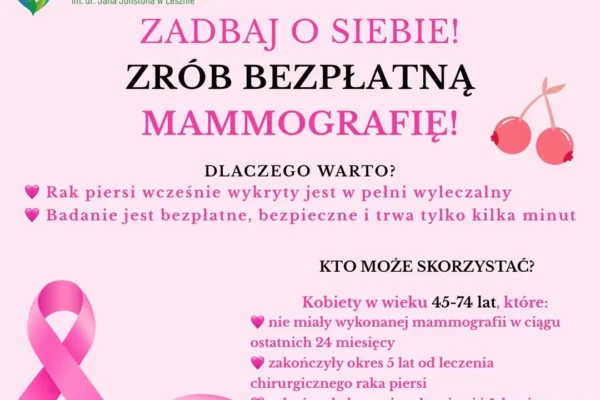 Październik miesiącem profilaktyki raka piersi – bezpłatna mammografia w Lesznie