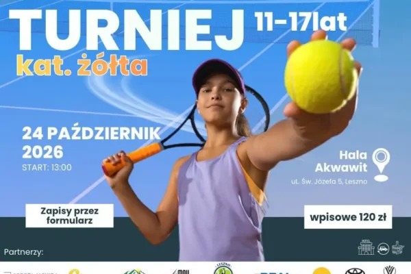 Turniej tenisa ziemnego w Lesznie – kategoria żółta już 24 października
