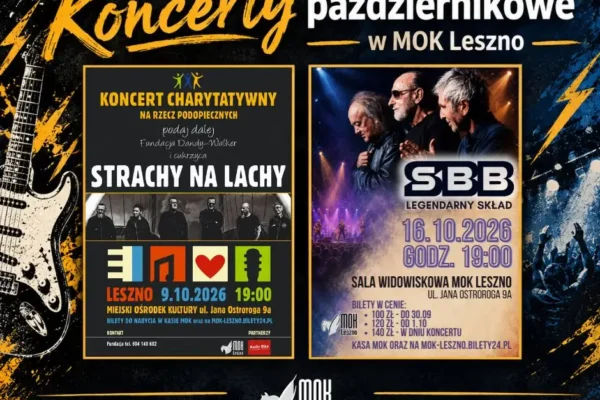 Dwa rockowe koncerty w MOK Leszno – Strachy na Lachy i SBB w legendarnym składzie