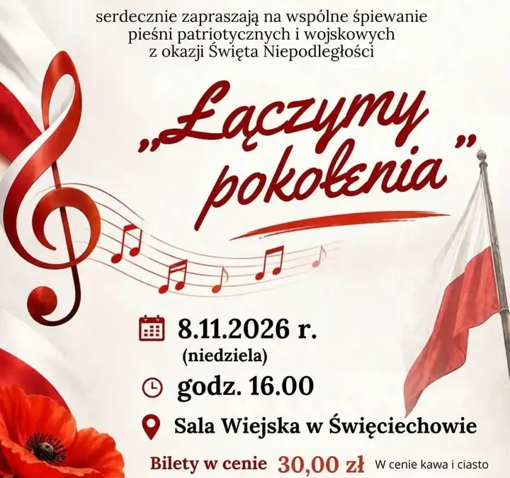 Święciechowa: Wspólne śpiewanie pieśni patriotycznych z okazji Święta Niepodległości