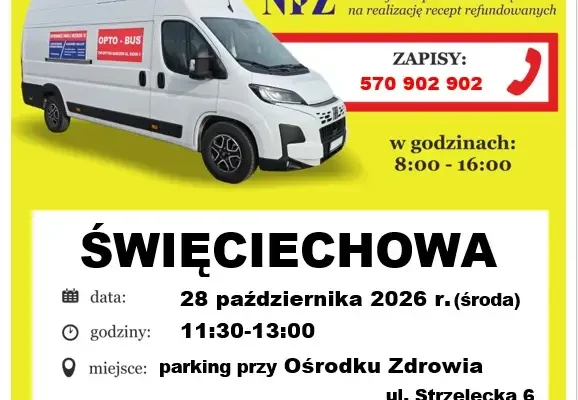 Bezpłatne badanie wzroku w Święciechowie – 28 października przyjedzie OPTO-BUS