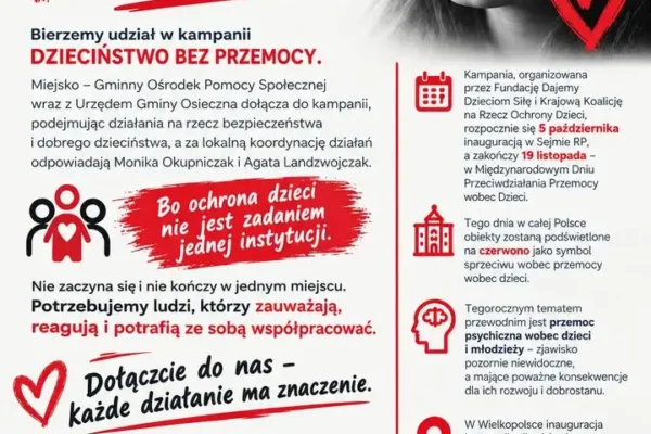 Osieczna włącza się w kampanię „Dzieciństwo bez przemocy”