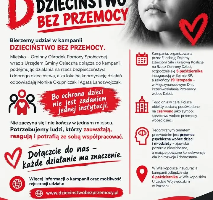 Osieczna włącza się w kampanię „Dzieciństwo bez przemocy”