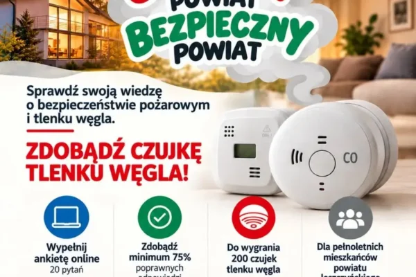 Powiat Leszczyński rozdaje 200 czujek czadu. Ruszył konkurs wiedzy o bezpieczeństwie