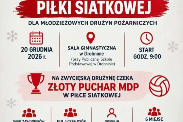 Świąteczny Turniej Piłki Siatkowej dla MDP w Drobninie – zgłoszenia do 1 grudnia