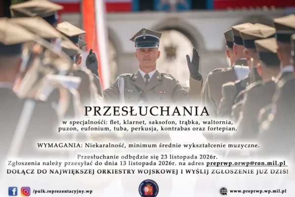 Orkiestra Reprezentacyjna Wojska Polskiego szuka muzyków – przesłuchania 23 listopada