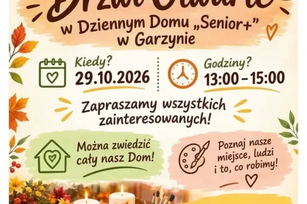 Dzień Otwarty w Dziennym Domu Senior+ w Garzynie – 29 października 2026