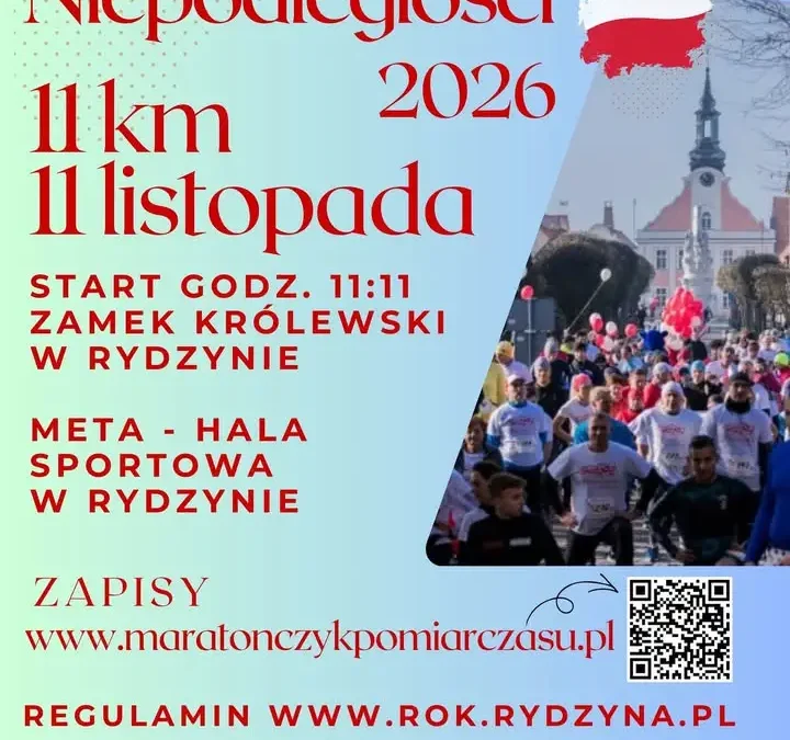 Rydzyński Bieg Niepodległości 2026 – zapisy trwają, 11 km w biało-czerwonych barwach