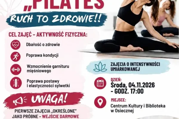 Pilates w Osiecznej – pierwsze zajęcia próbne już 4 listopada