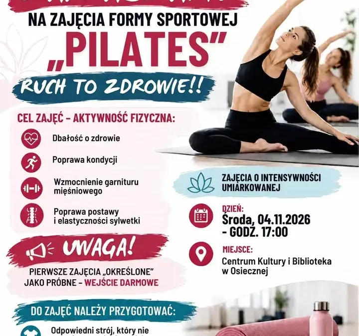 Pilates w Osiecznej – pierwsze zajęcia próbne już 4 listopada