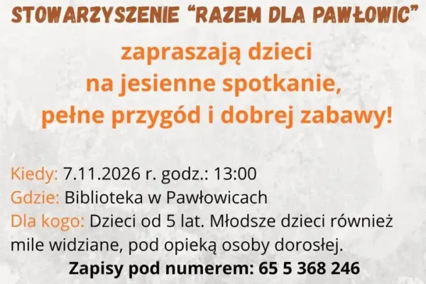 Jesienna wyprawa dla dzieci w Pawłowicach – szaliki dla drzew i Dzień Kolejarza