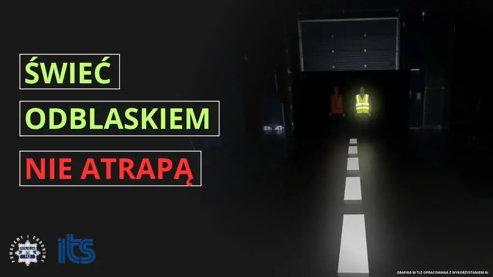Świeć odblaskiem, nie atrapą! Policja przypomina o bezpieczeństwie pieszych