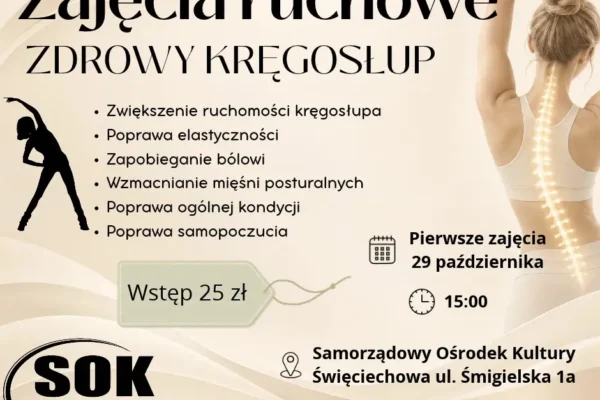Zajęcia „Zdrowy kręgosłup” w SOK – zadbaj o kondycję już 29 października