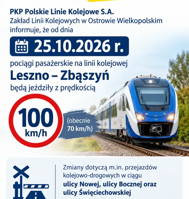 Szybsze pociągi na linii Leszno – Zbąszyń od 25 października