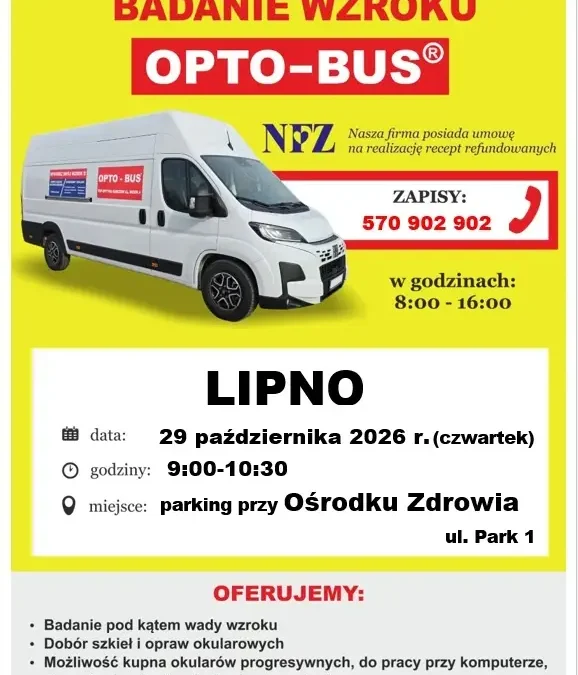 Bezpłatne badanie wzroku w Lipnie – 29 października 2026