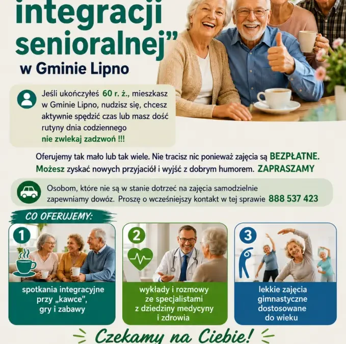 Mobilne punkty integracji senioralnej w gminie Lipno – listopadowe spotkania